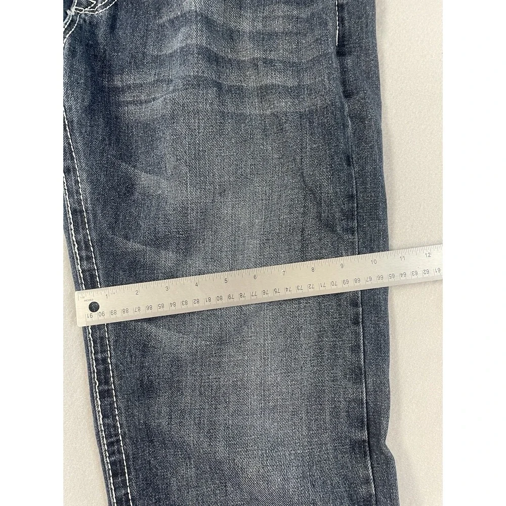 True Religion Mens Thick Stitch Denim Straight Jeans Size 34